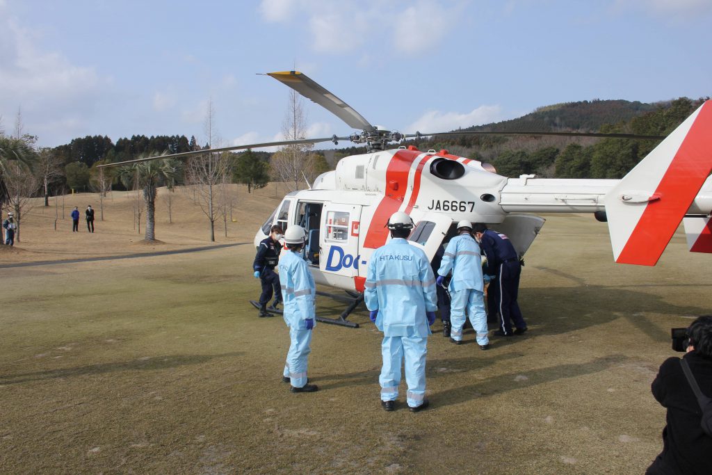 ドクターヘリ救急連帯訓練を実施しました！！ ローレル日田カントリークラブ